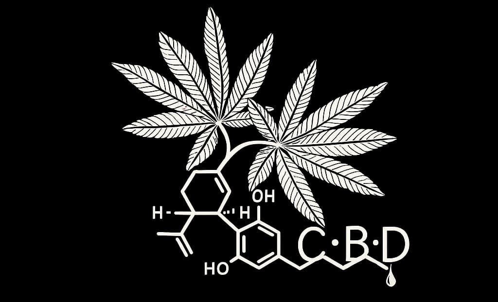 molecular structure of CBD present in cannabis