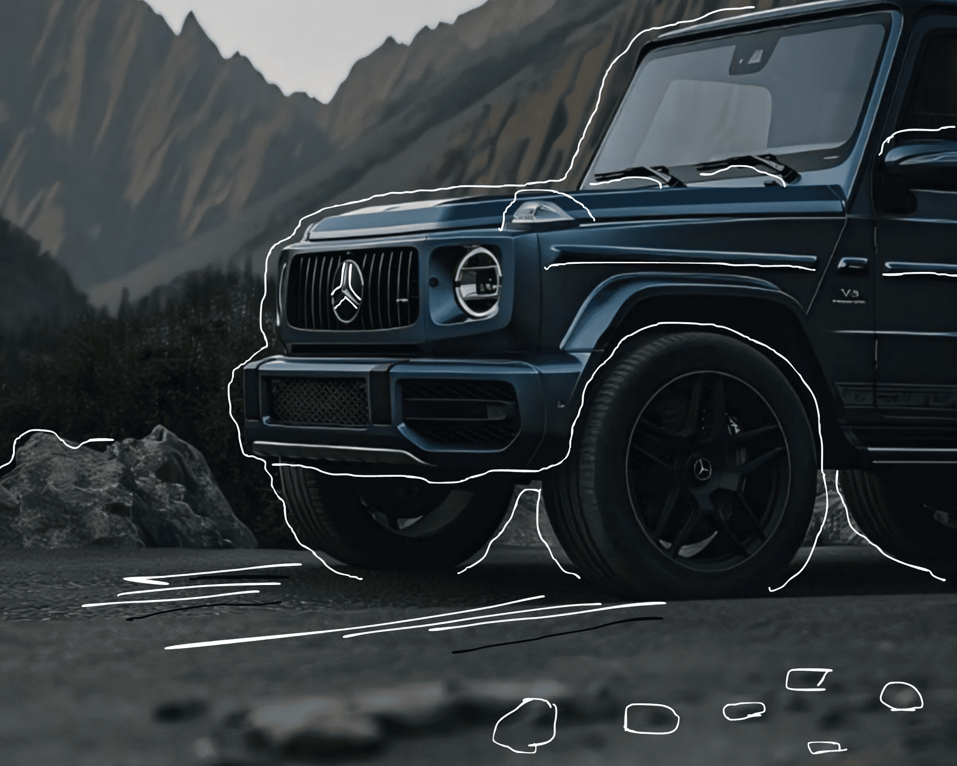 Mercedes G-Wagon parked under streetlight — car enthusiast dream