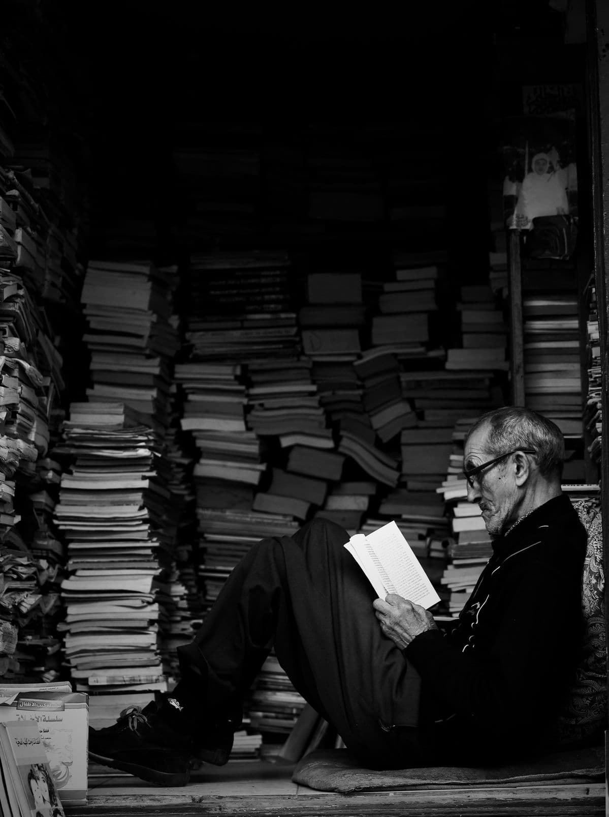 Old man spent his life reading and writing