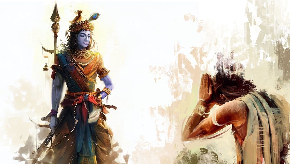 krishna guiding arjuna