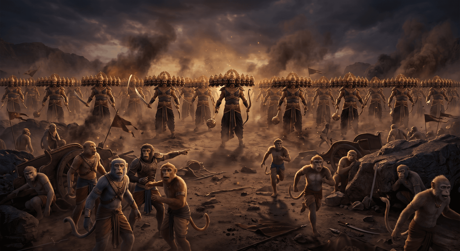 Featured cover for: Lanka Kand Part 7 | Ram vs Ravana Begins — Ravana enters the battlefield himself. Magic, illusion, and power collide as Ram and Ravana finally face each other.