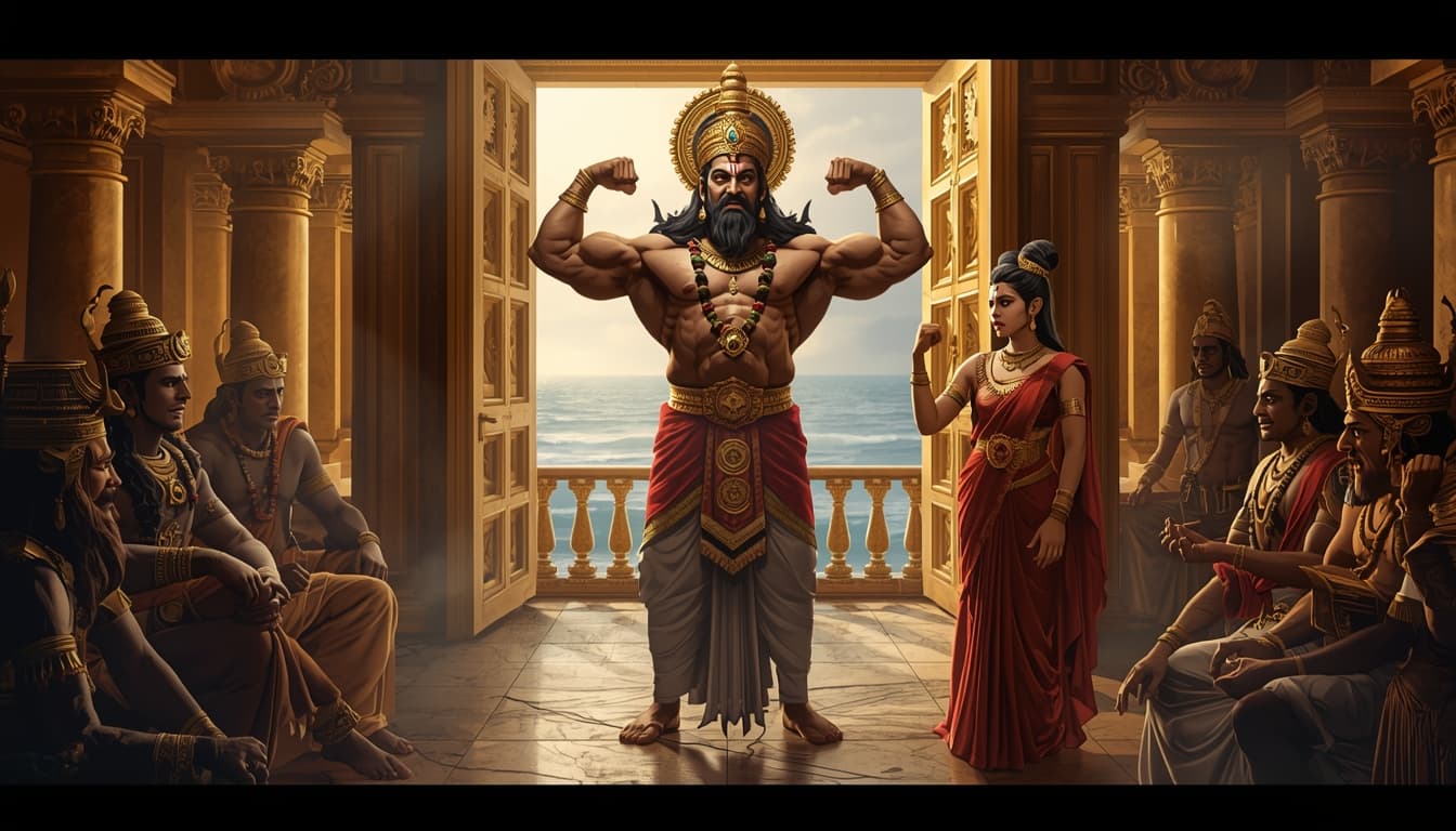 Ram Setu being built by vanara sena - Lanka Kand illustration