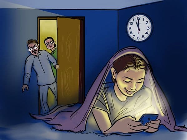 Person scrolling smartphone