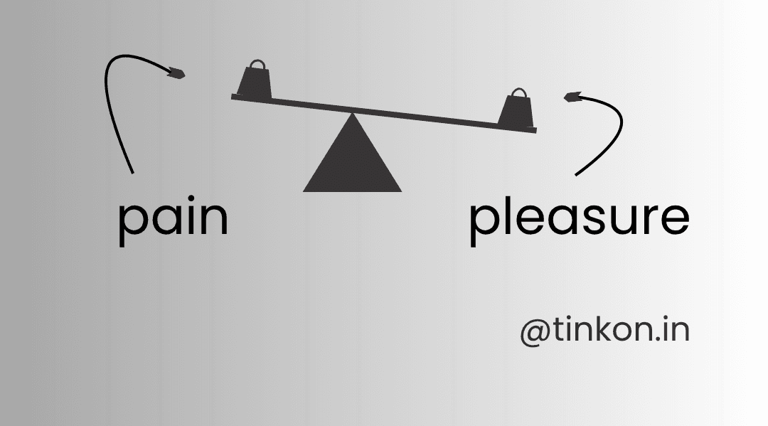 dopamine seesaw with pain and pleasure as weights