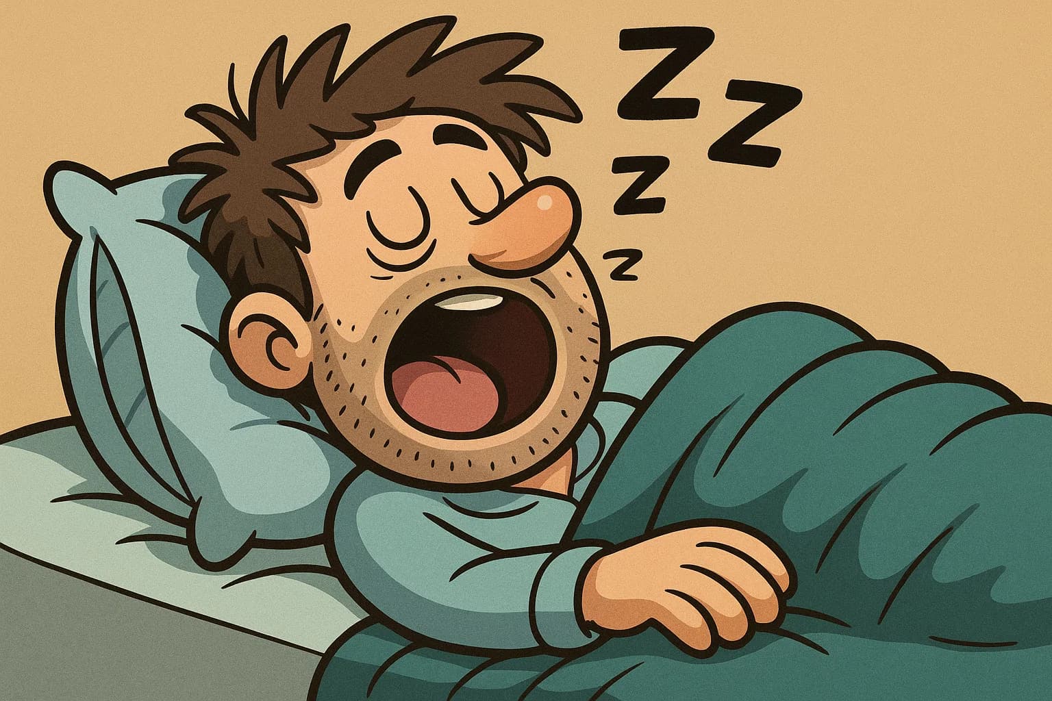 A person in peaceful deep sleep