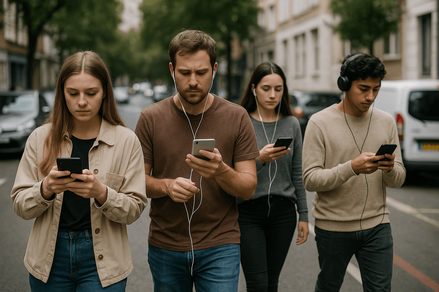 People distracted by phones