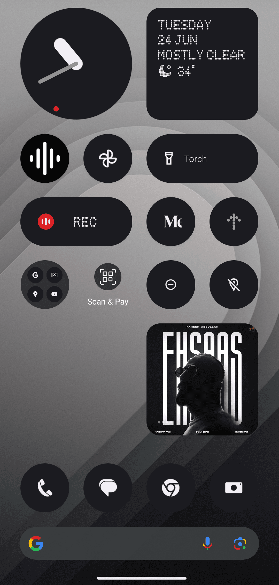 Monochrome phone screen